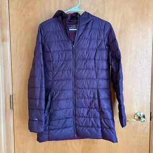 Eddie Bauer EB650‎ Purple Down Puffer Coat Jacket Lightweight Women's XS